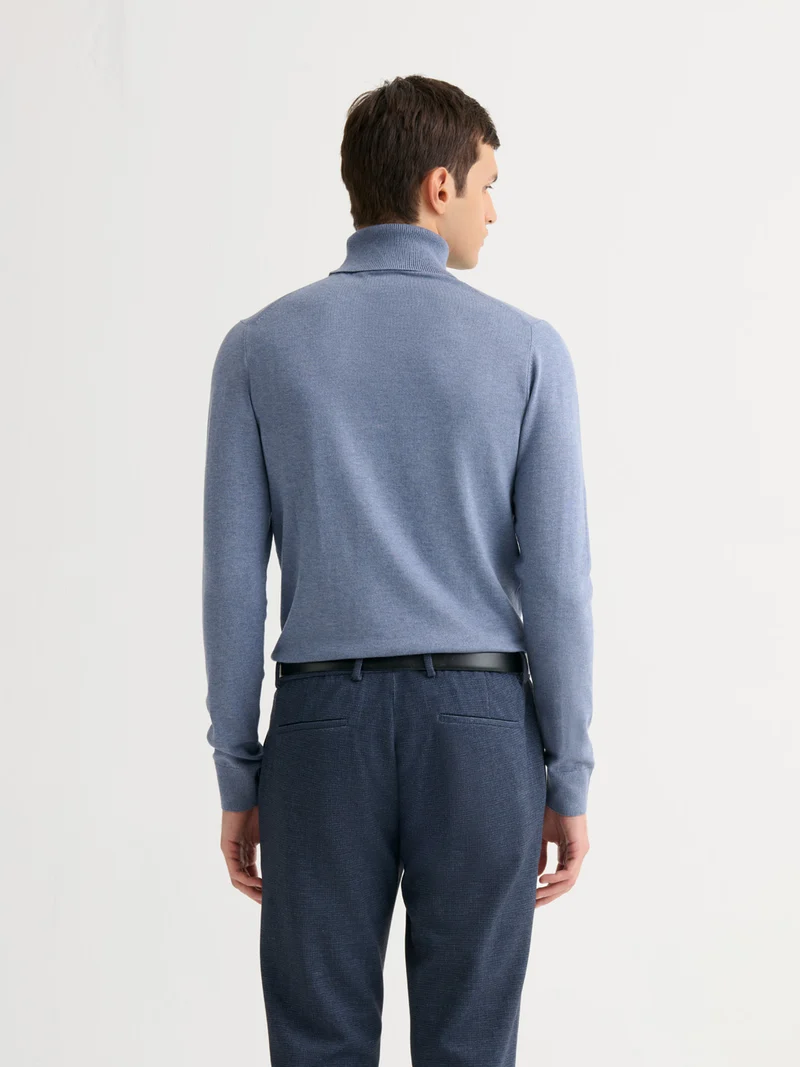 Pull col roulé en jersey