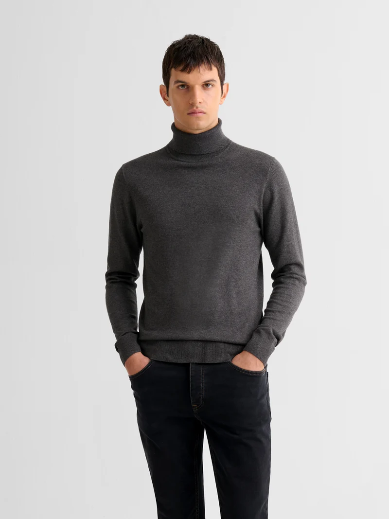 Pull col roulé en jersey