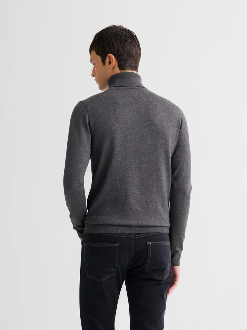 Pull col roulé en jersey