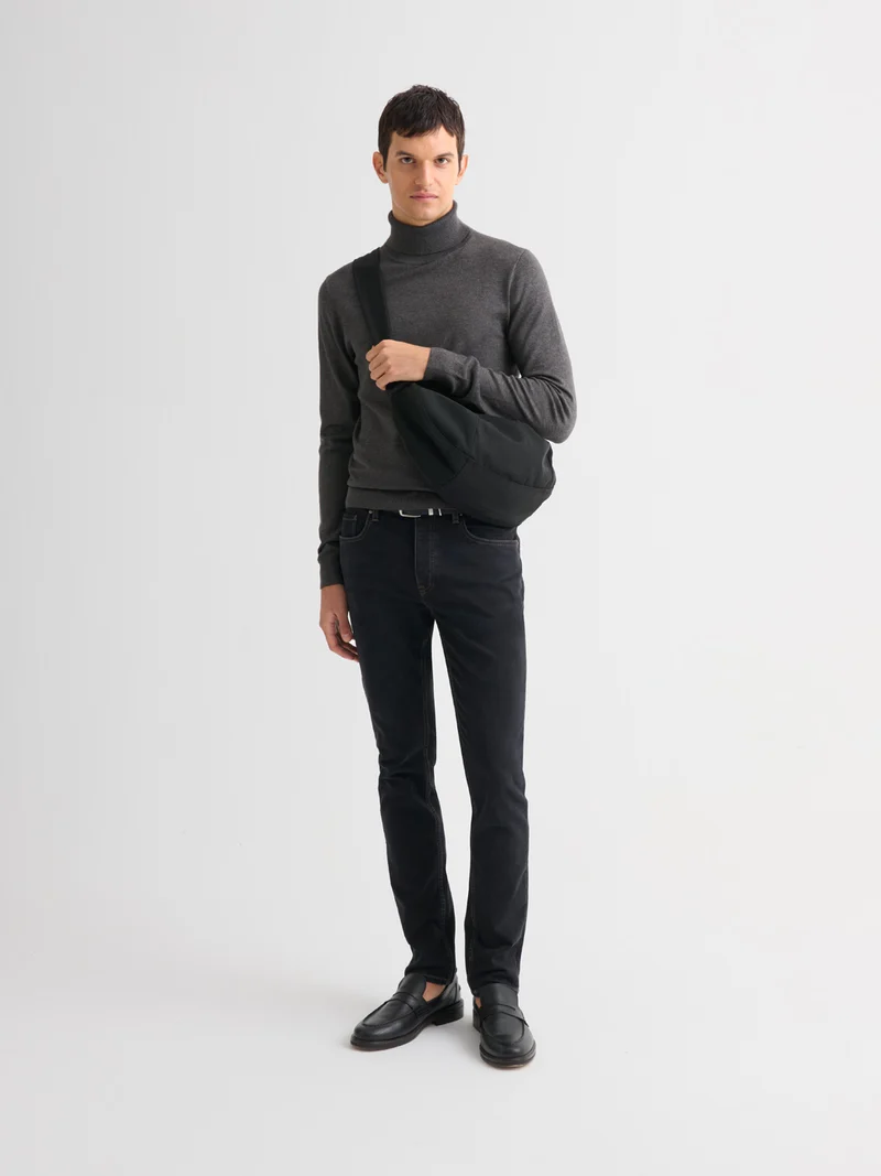 Pull col roulé en jersey