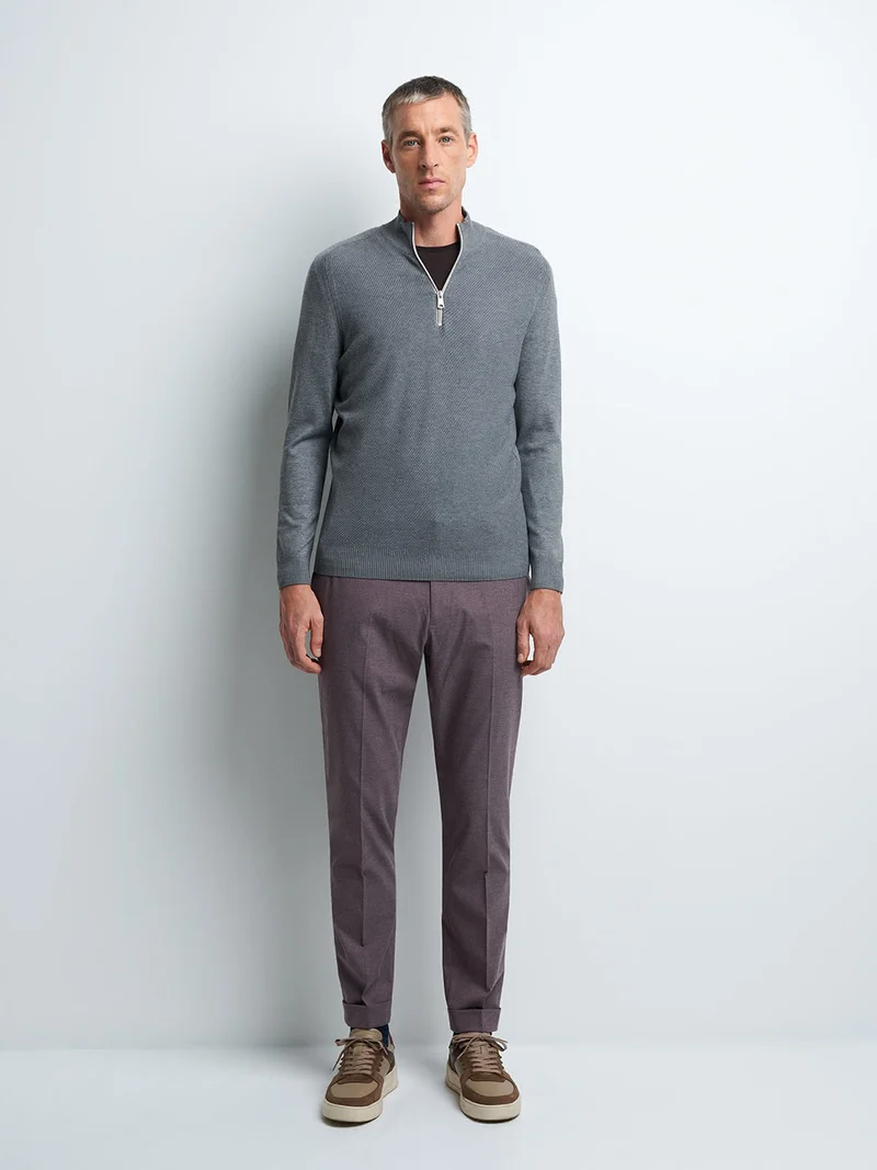 Pull col cheminée zippé