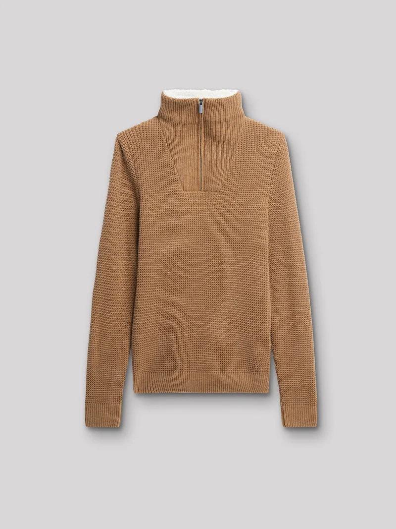 Pull col montant zippé