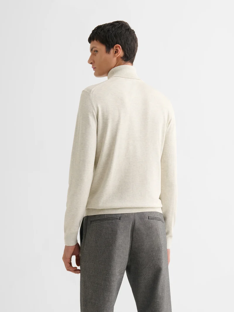 Pull col roulé en jersey