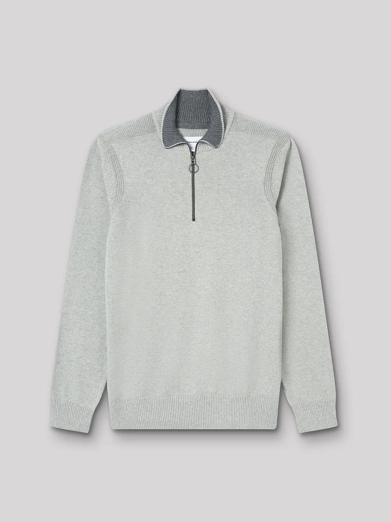 Pull col montant zippé coton cachemire