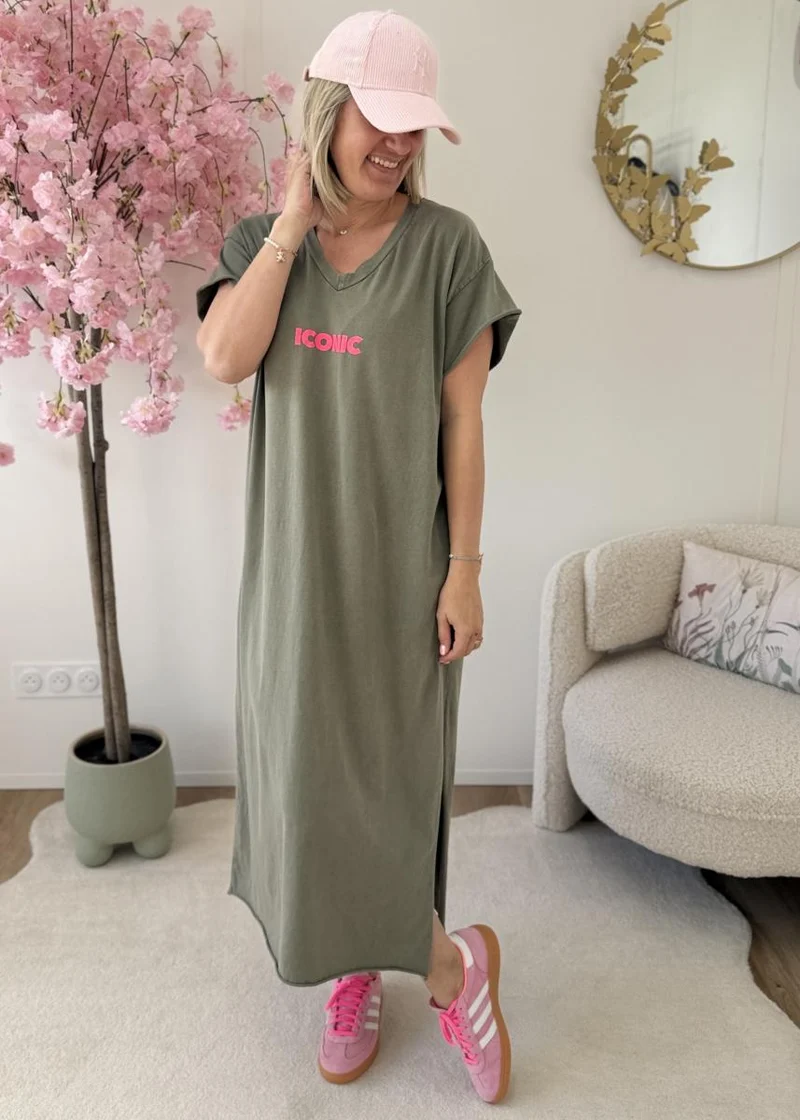 Robe T shirt iconic kaki