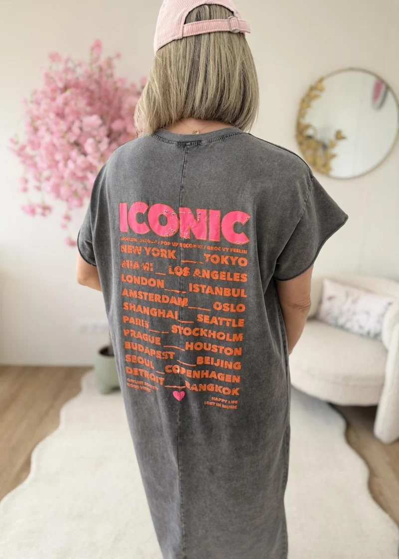 Robe T shirt iconic gris foncé