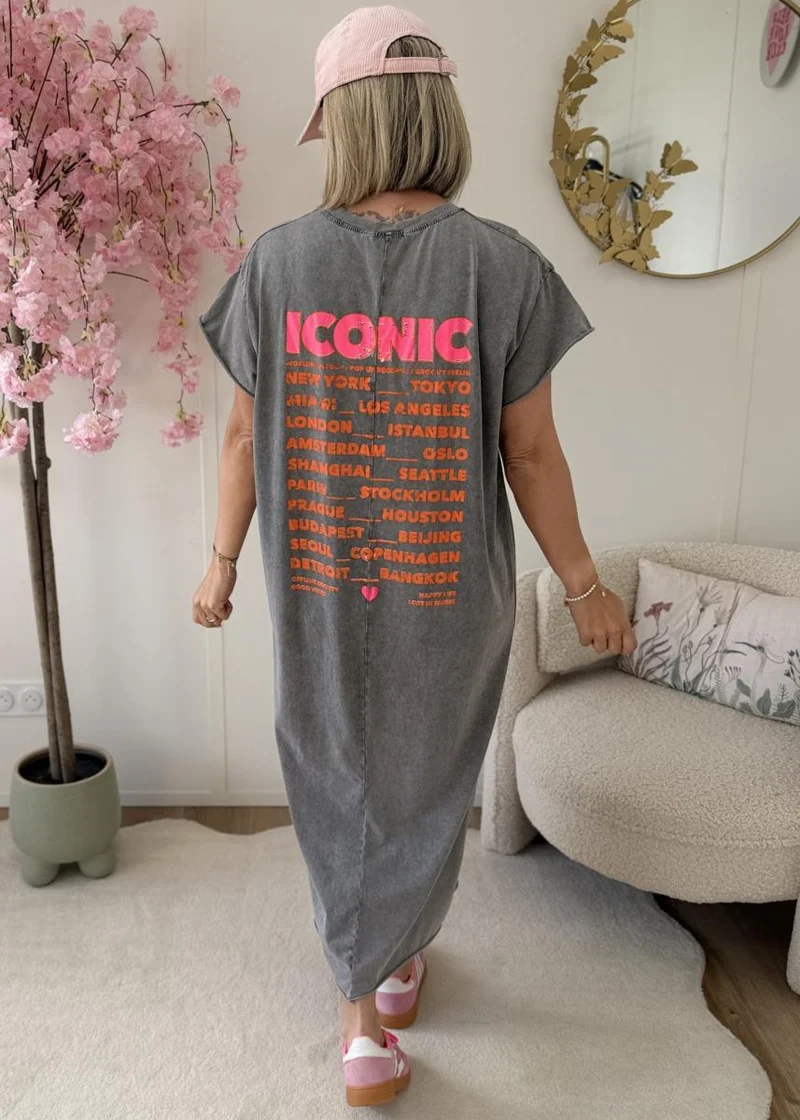 Robe T shirt iconic gris clair