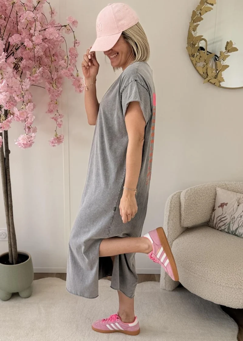 Robe T shirt iconic gris clair