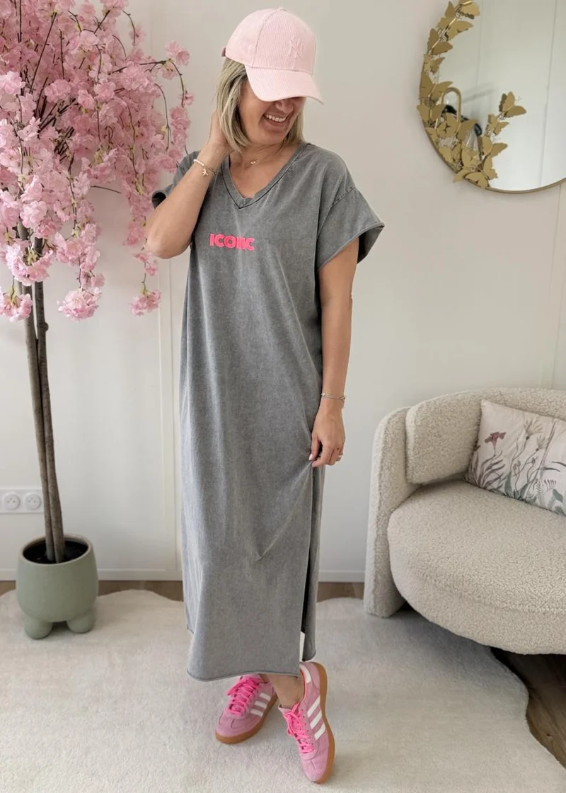 Robe T shirt iconic gris clair