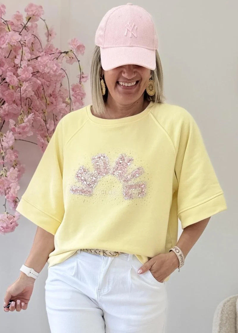 Sweat glitter jaune