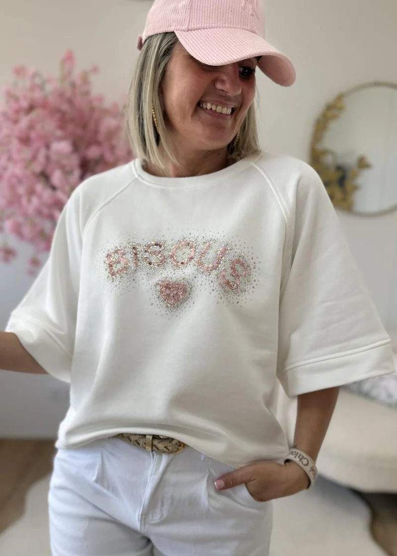 Sweat bisous blanc