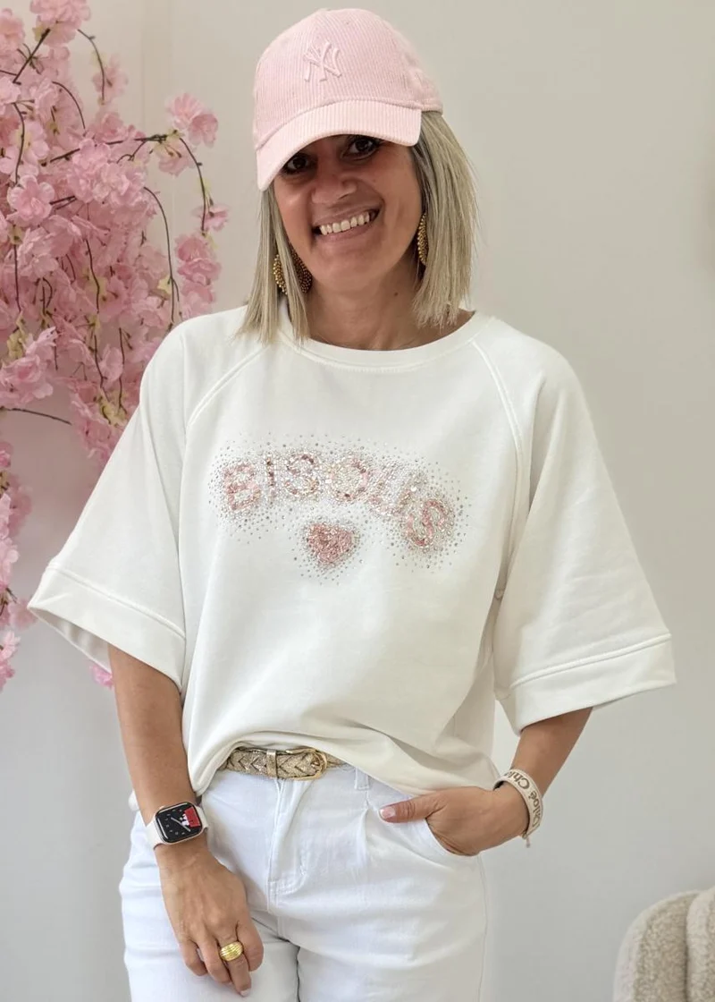 Sweat bisous blanc