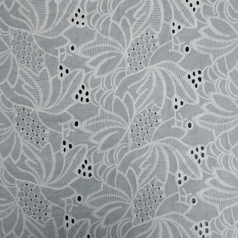 Broderie anglaise en coton | Blanc