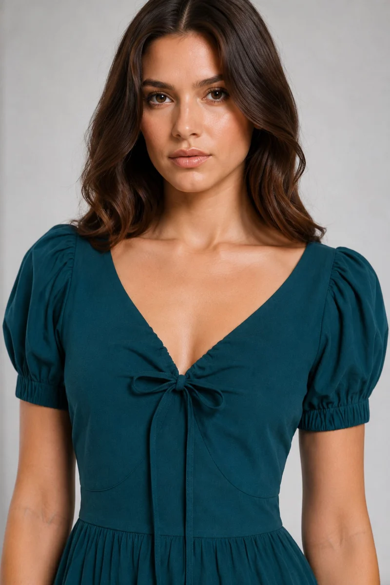 Ronla|100% Cotton Sweetheart Tiered Mini Dress