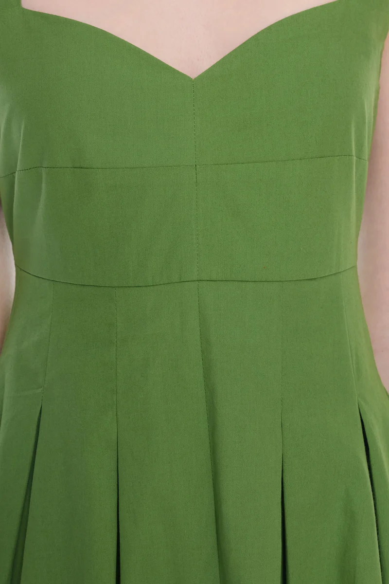 Roay|100% Cotton Sweetheart Pleated Maxi