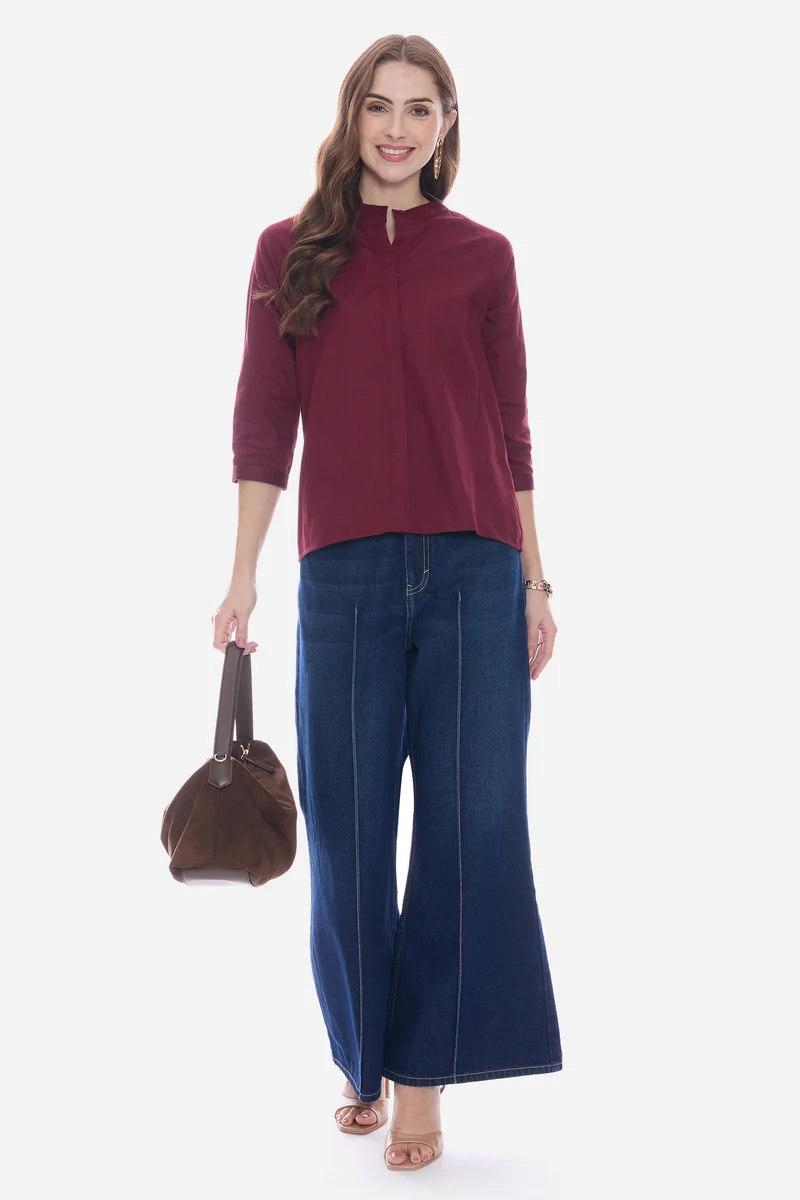 Ollis|100% Cotton 3/4Th Raglan Sleeve Shirt