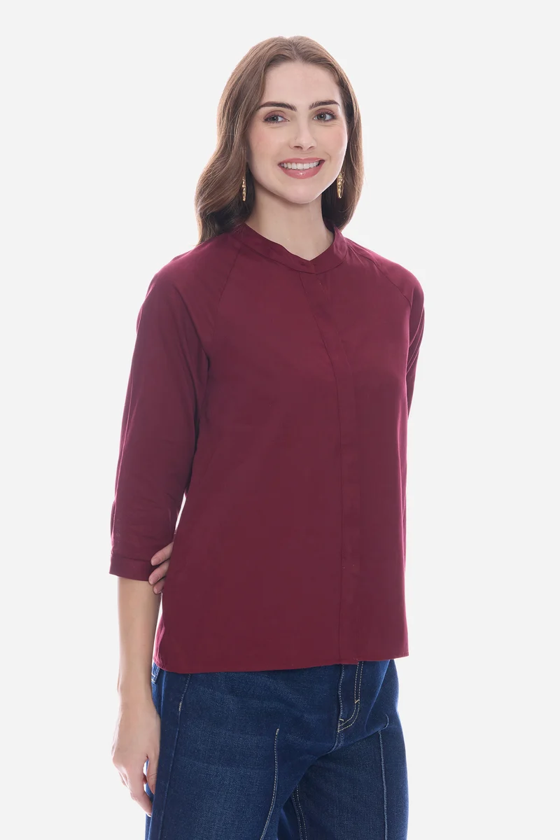 Ollis|100% Cotton 3/4Th Raglan Sleeve Shirt