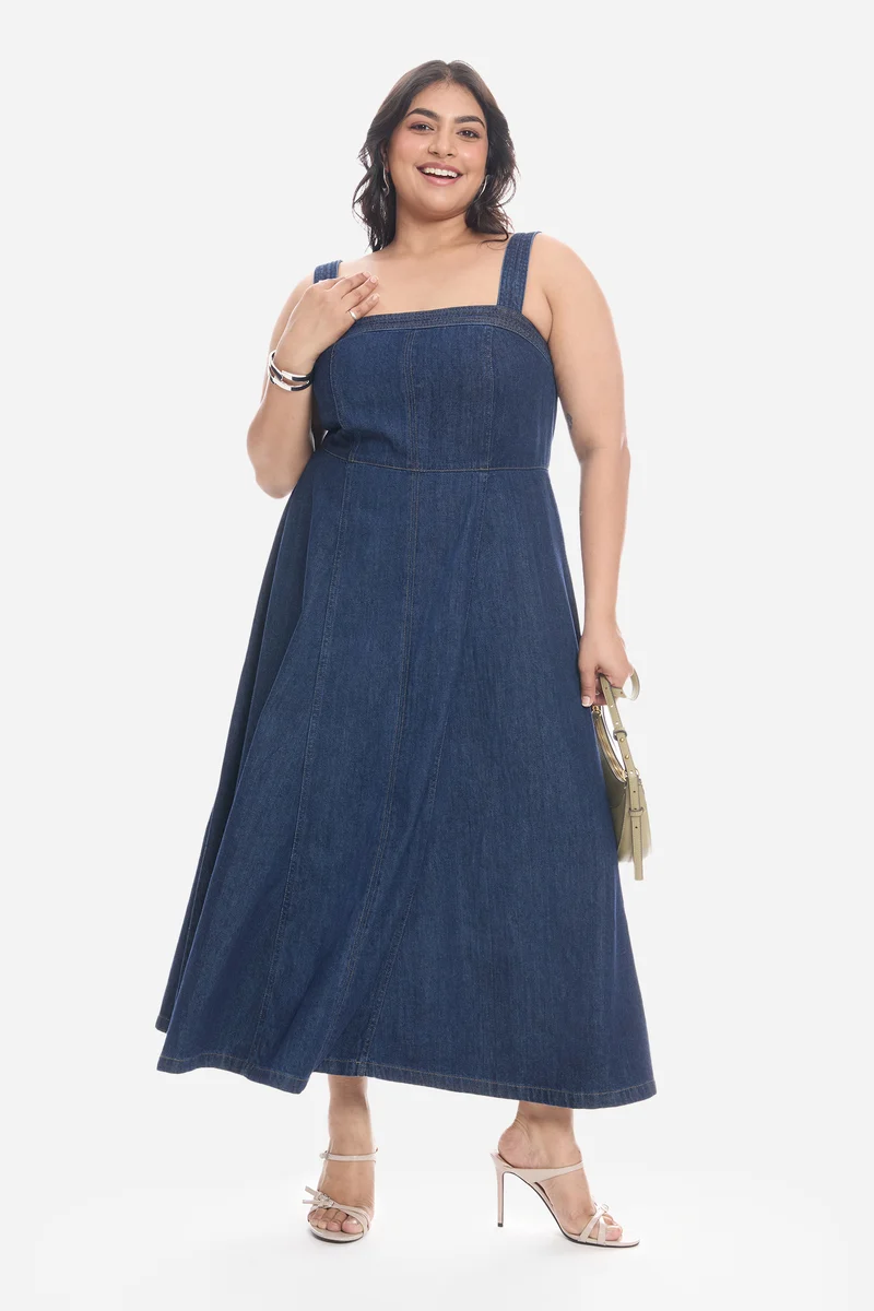 Viey|Cotton Panelled Midi Dress