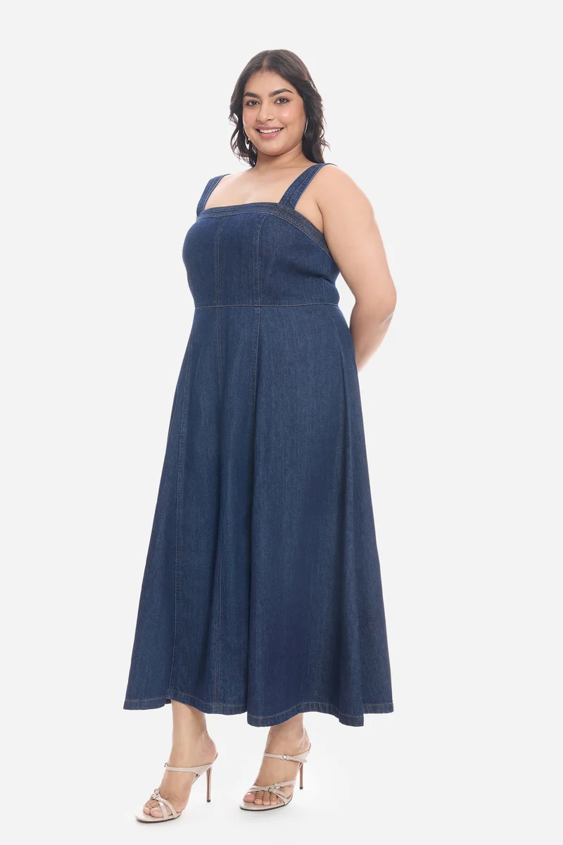 Viey|Cotton Panelled Midi Dress