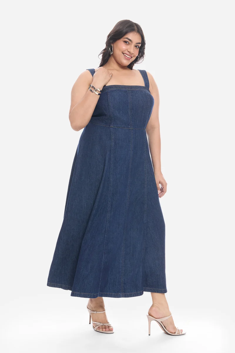 Viey|Cotton Panelled Midi Dress