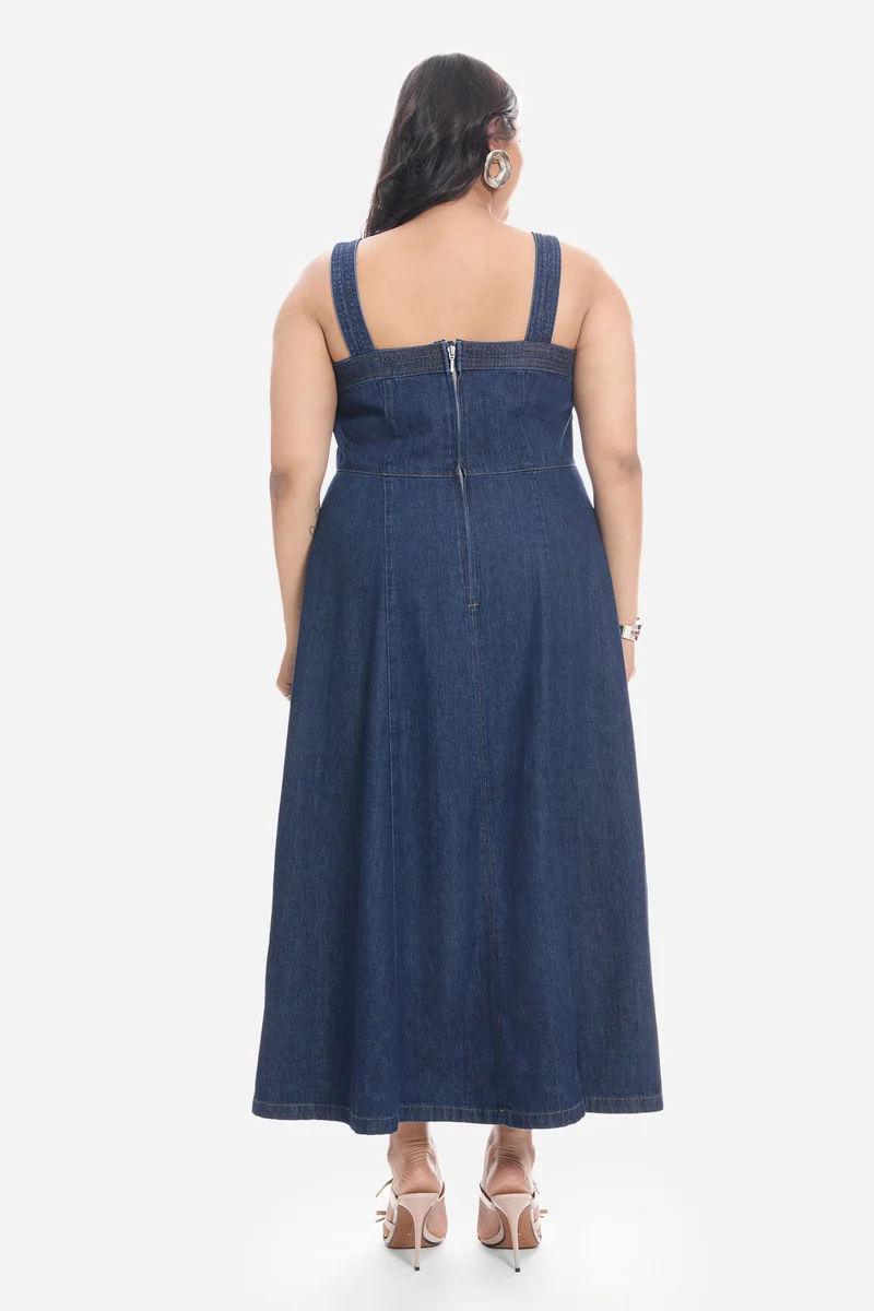 Viey|Cotton Panelled Midi Dress