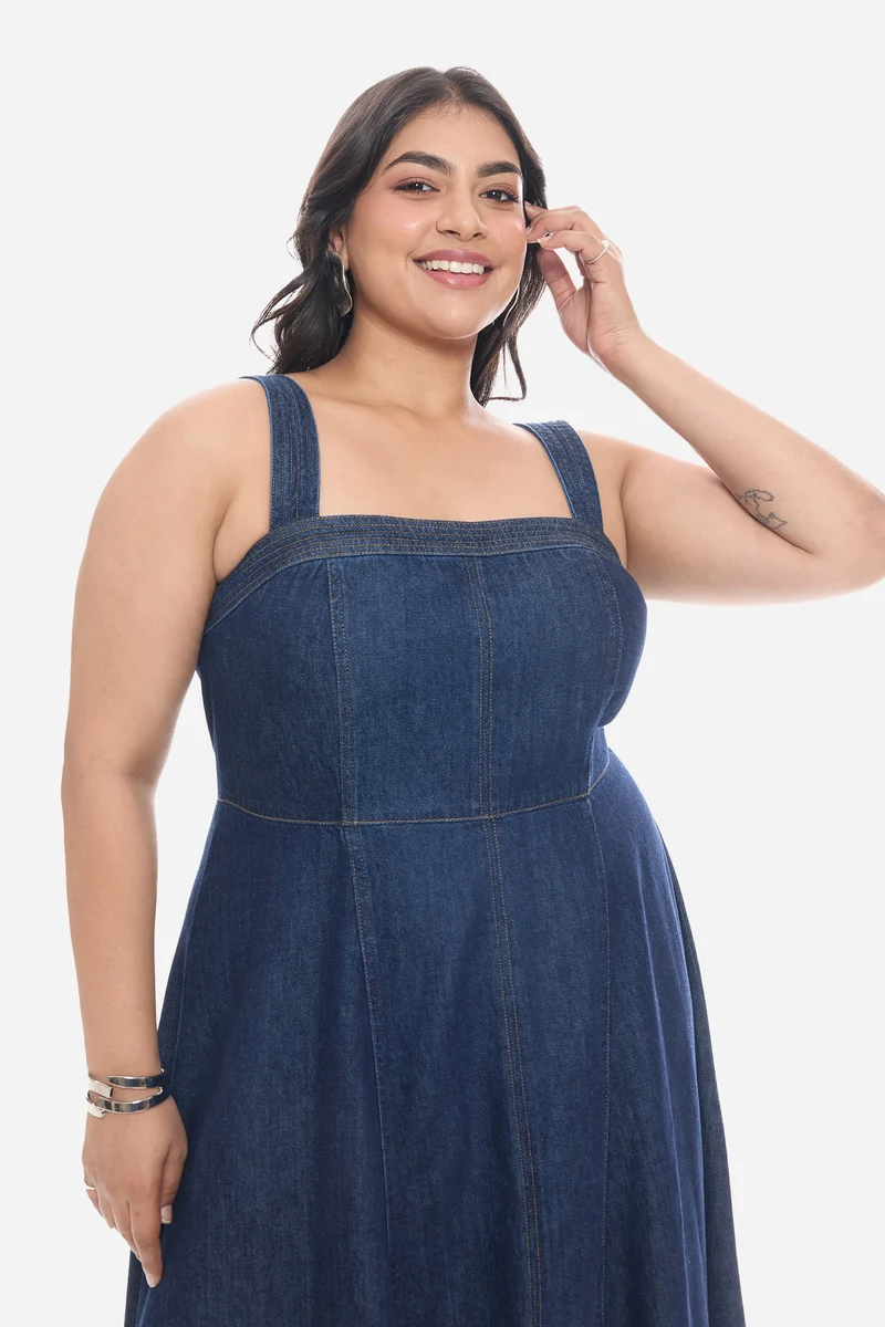 Viey|Cotton Panelled Midi Dress