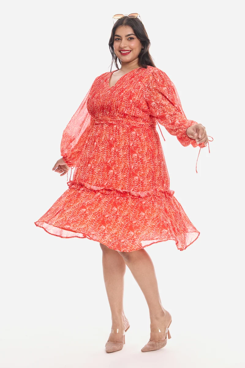 Adlen|Viscose V-Neck Mini Dress