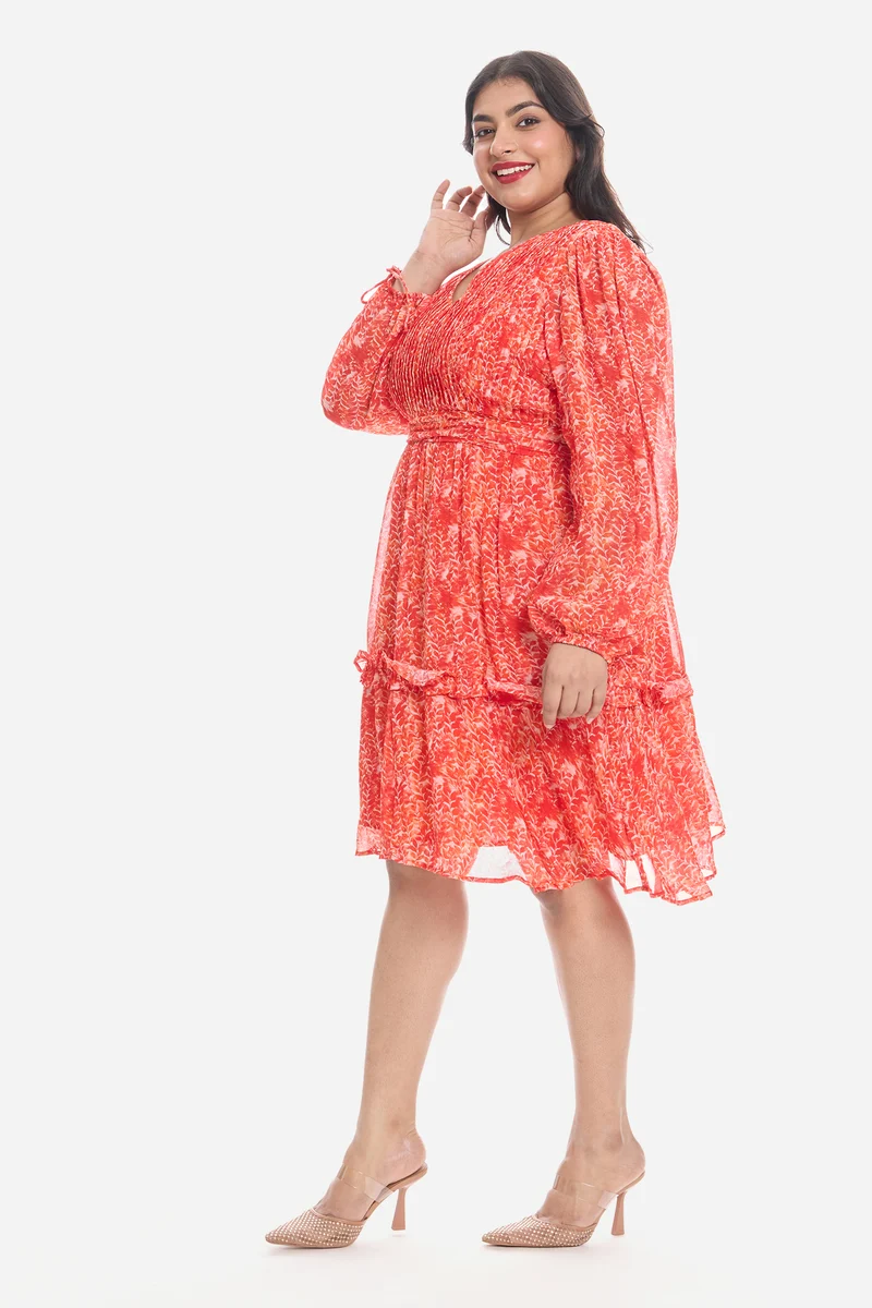 Adlen|Viscose V-Neck Mini Dress
