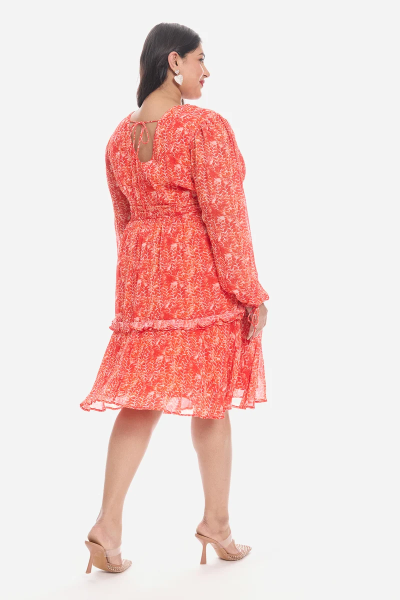 Adlen|Viscose V-Neck Mini Dress