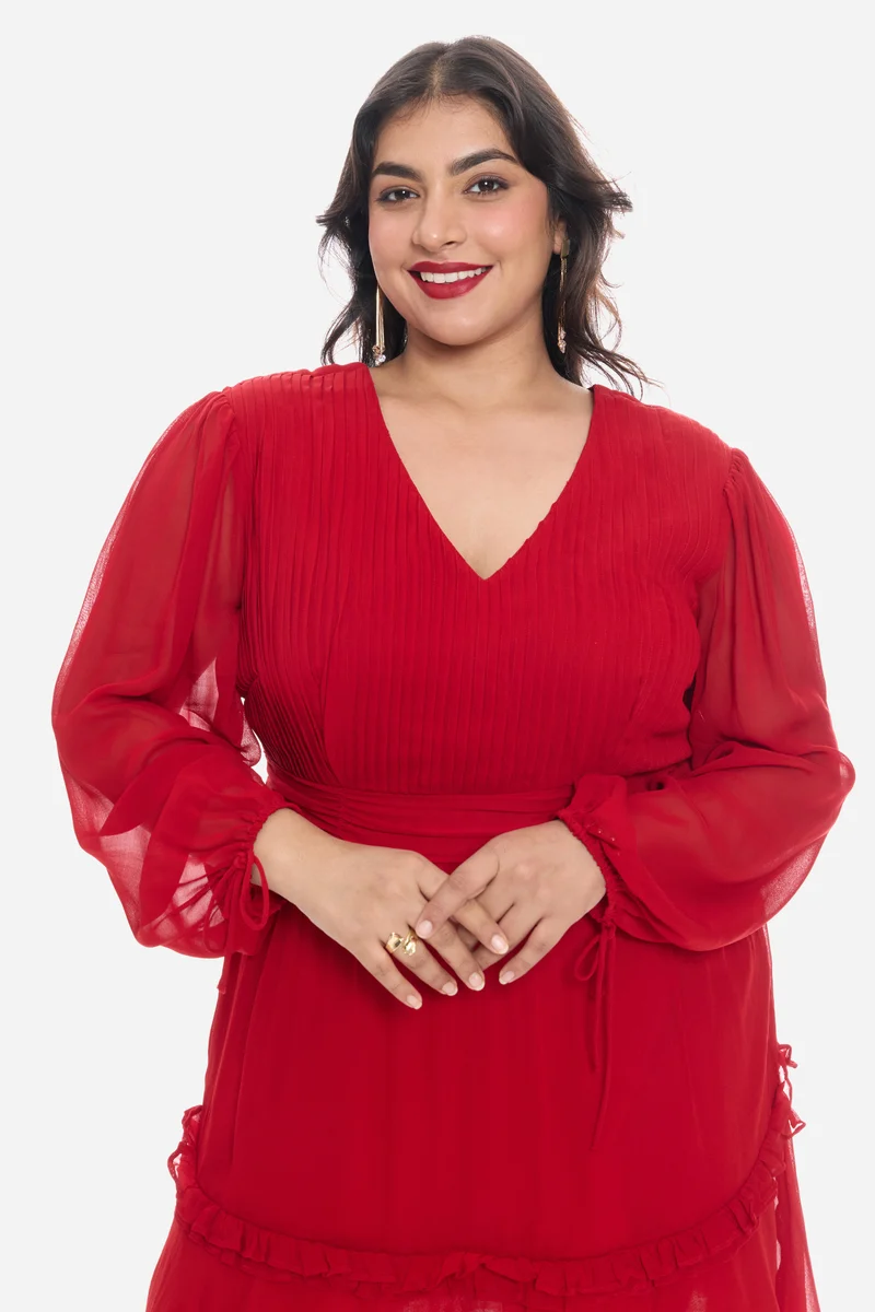Adma|Viscose V-Neck Mini Dress