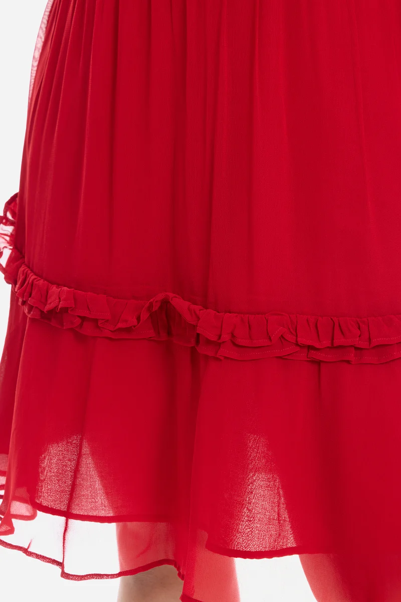Adma|Viscose V-Neck Mini Dress