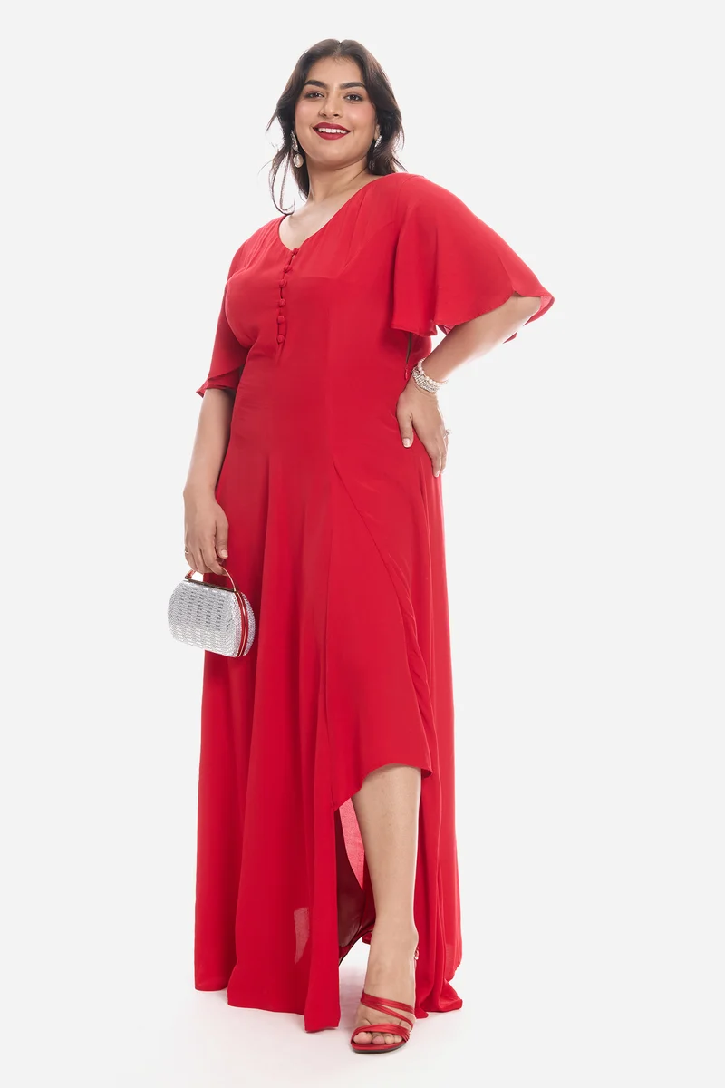 Adlah|Viscose Maxi Dress With Side Slit