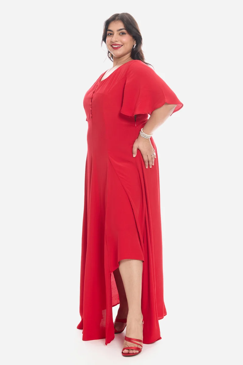 Adlah|Viscose Maxi Dress With Side Slit