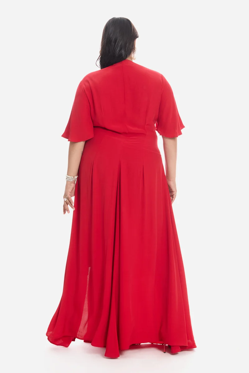 Adlah|Viscose Maxi Dress With Side Slit