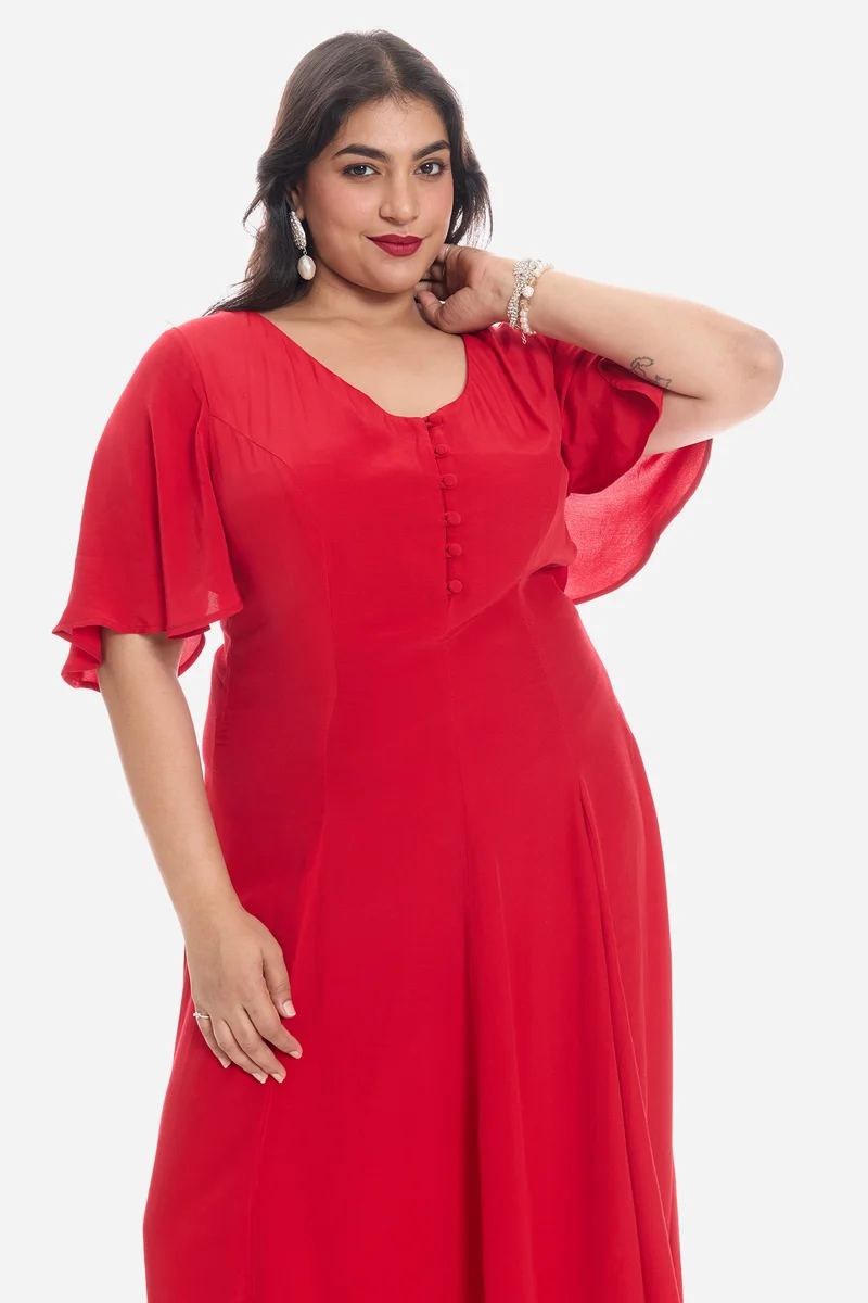Adlah|Viscose Maxi Dress With Side Slit