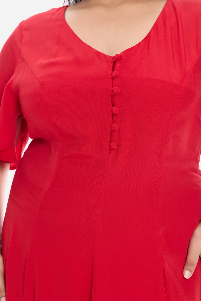 Adlah|Viscose Maxi Dress With Side Slit