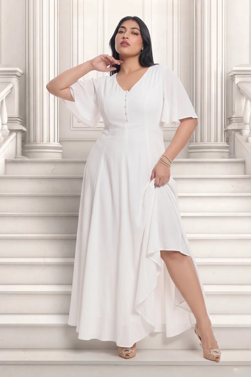 Adlel|Viscose Maxi Dress With Side Slit