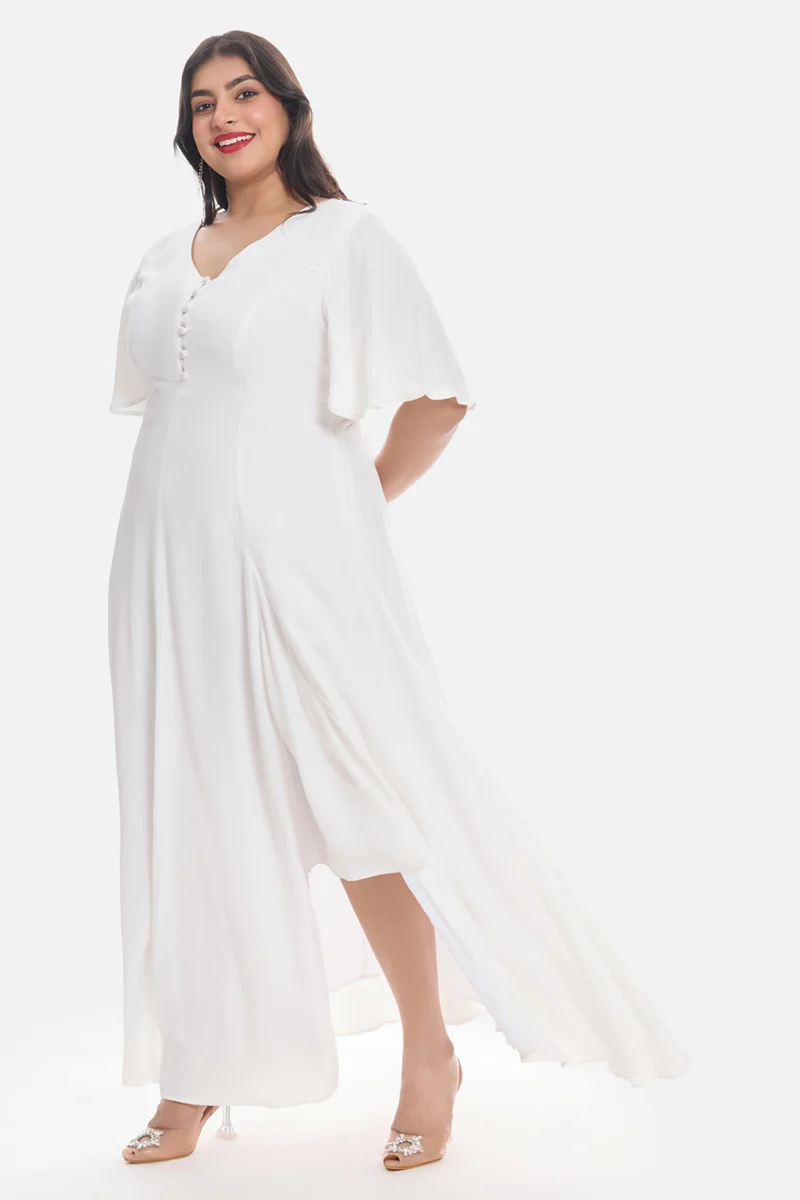 Adlel|Viscose Maxi Dress With Side Slit