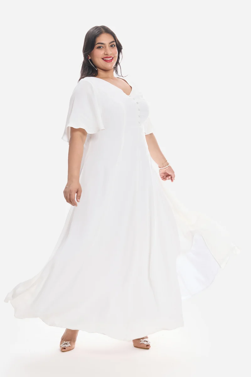 Adlel|Viscose Maxi Dress With Side Slit