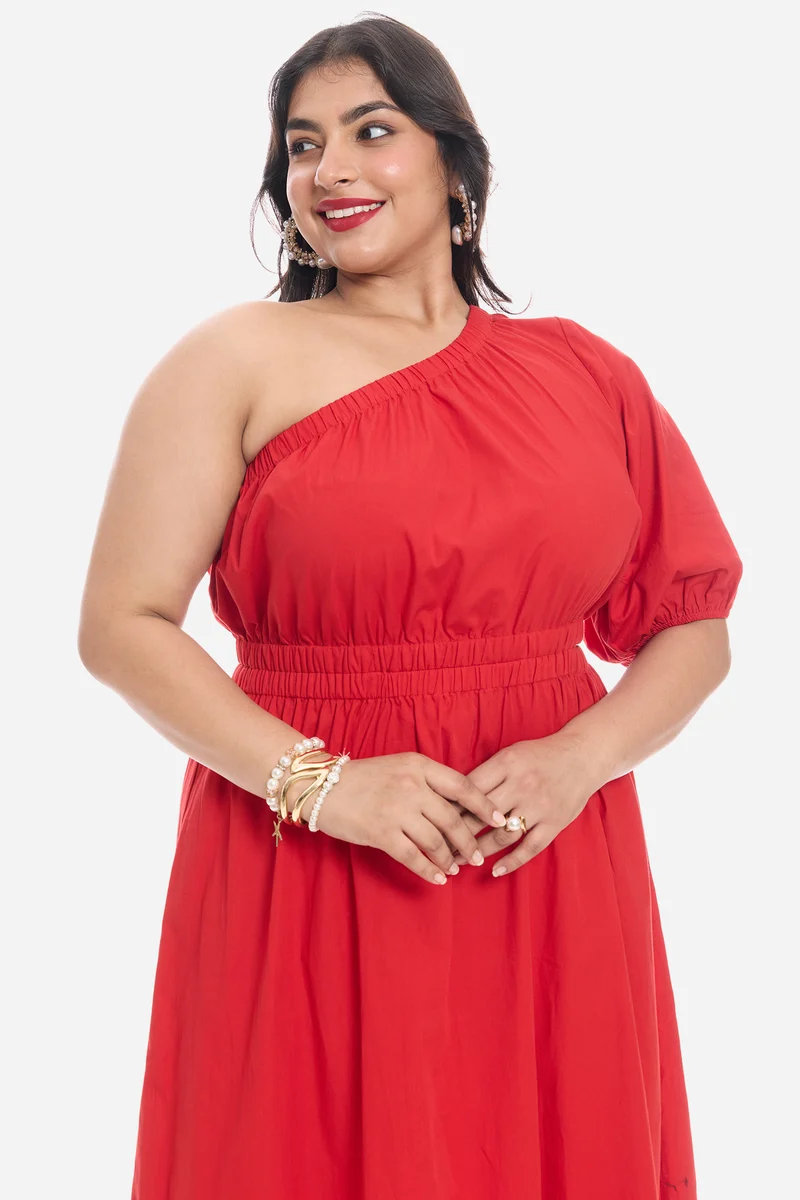 Vivy|Cotton One Shoulder Maxi Dress