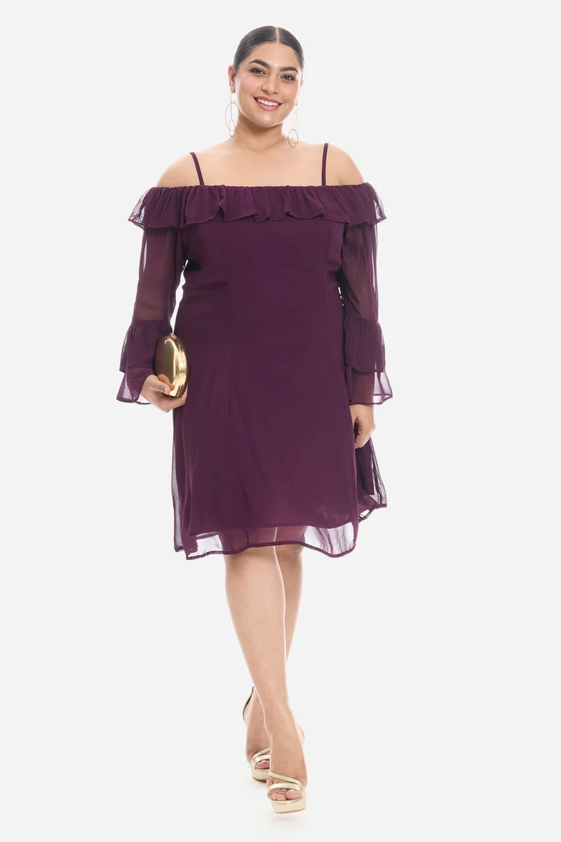 Admis|Viscose Off-Shoulder Dress