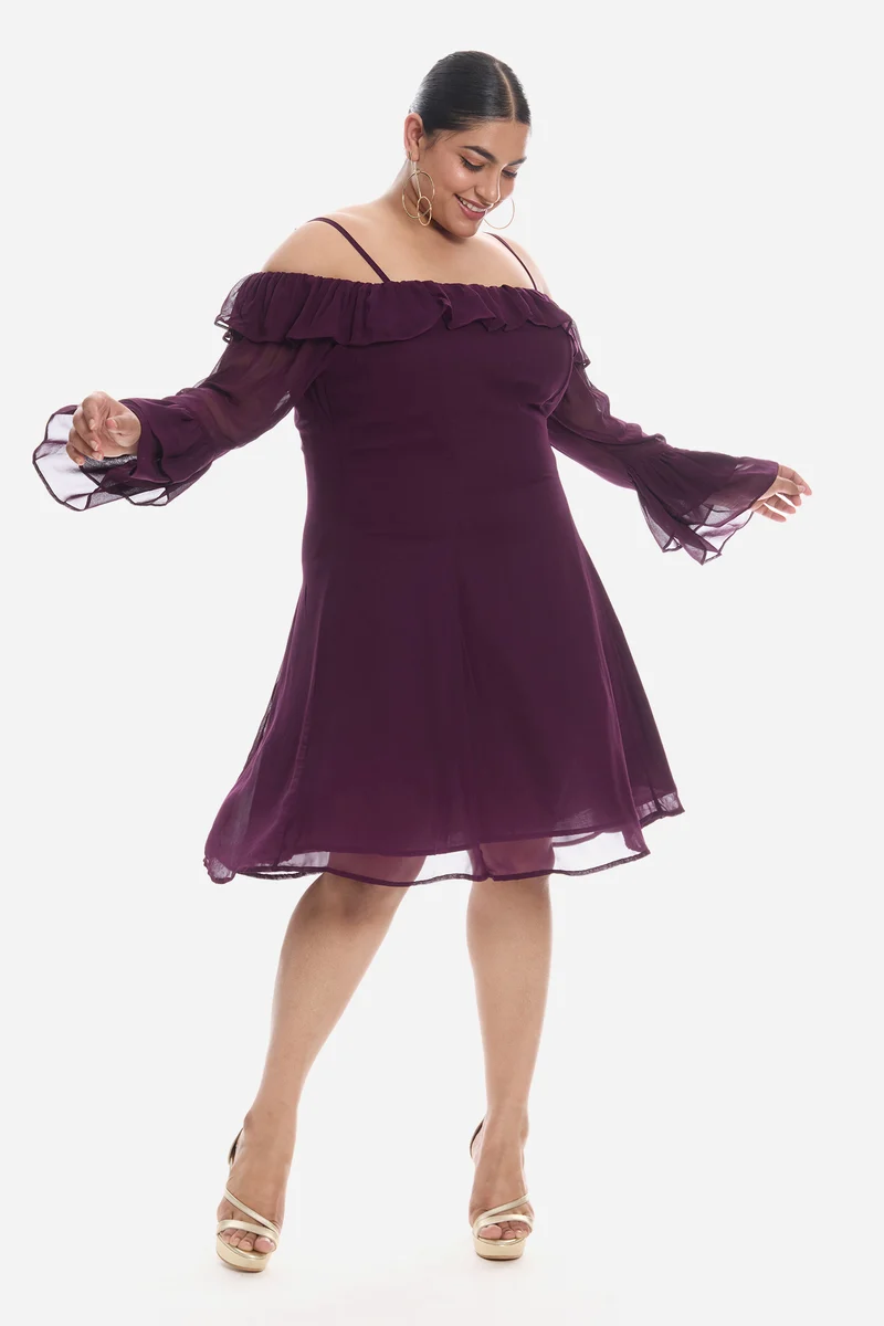 Admis|Viscose Off-Shoulder Dress