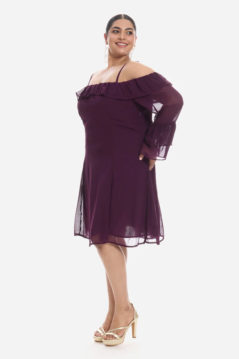 Admis|Viscose Off-Shoulder Dress