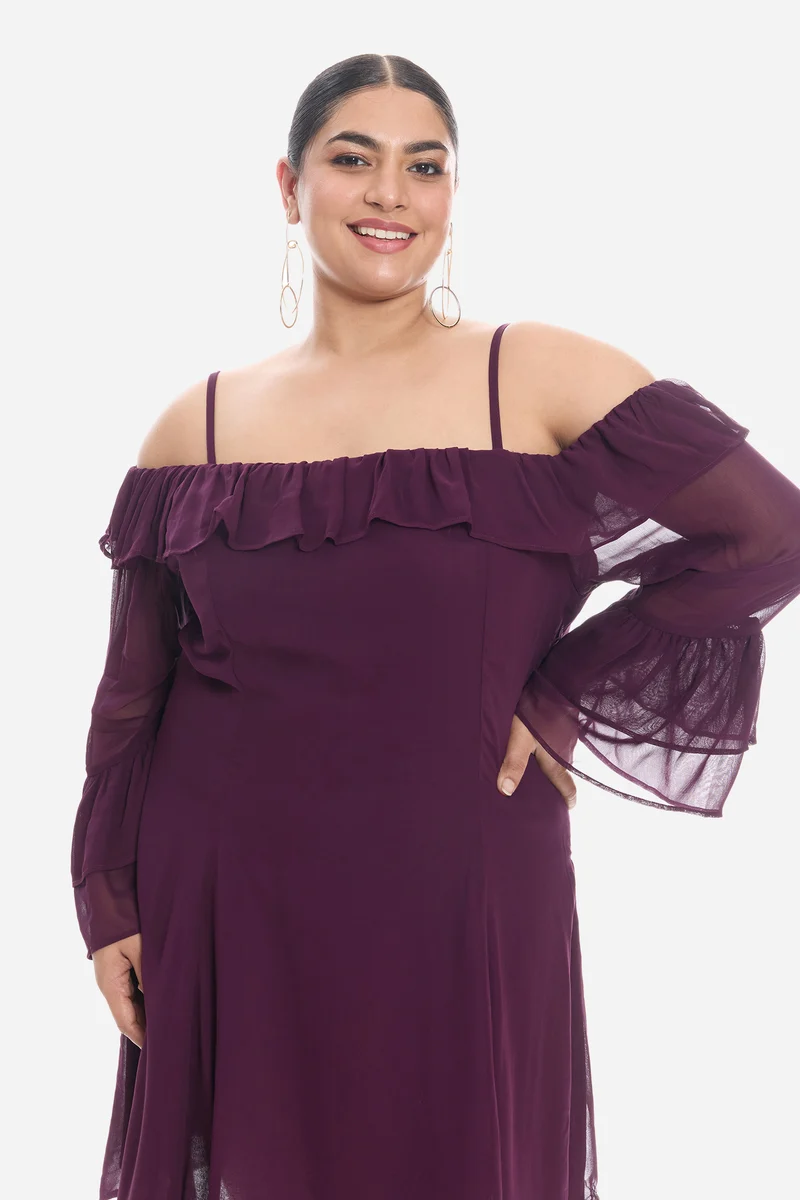 Admis|Viscose Off-Shoulder Dress