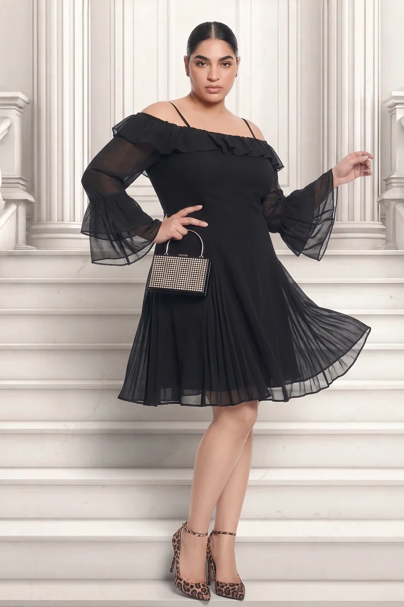Adnah|Viscose Off-Shoulder Dress