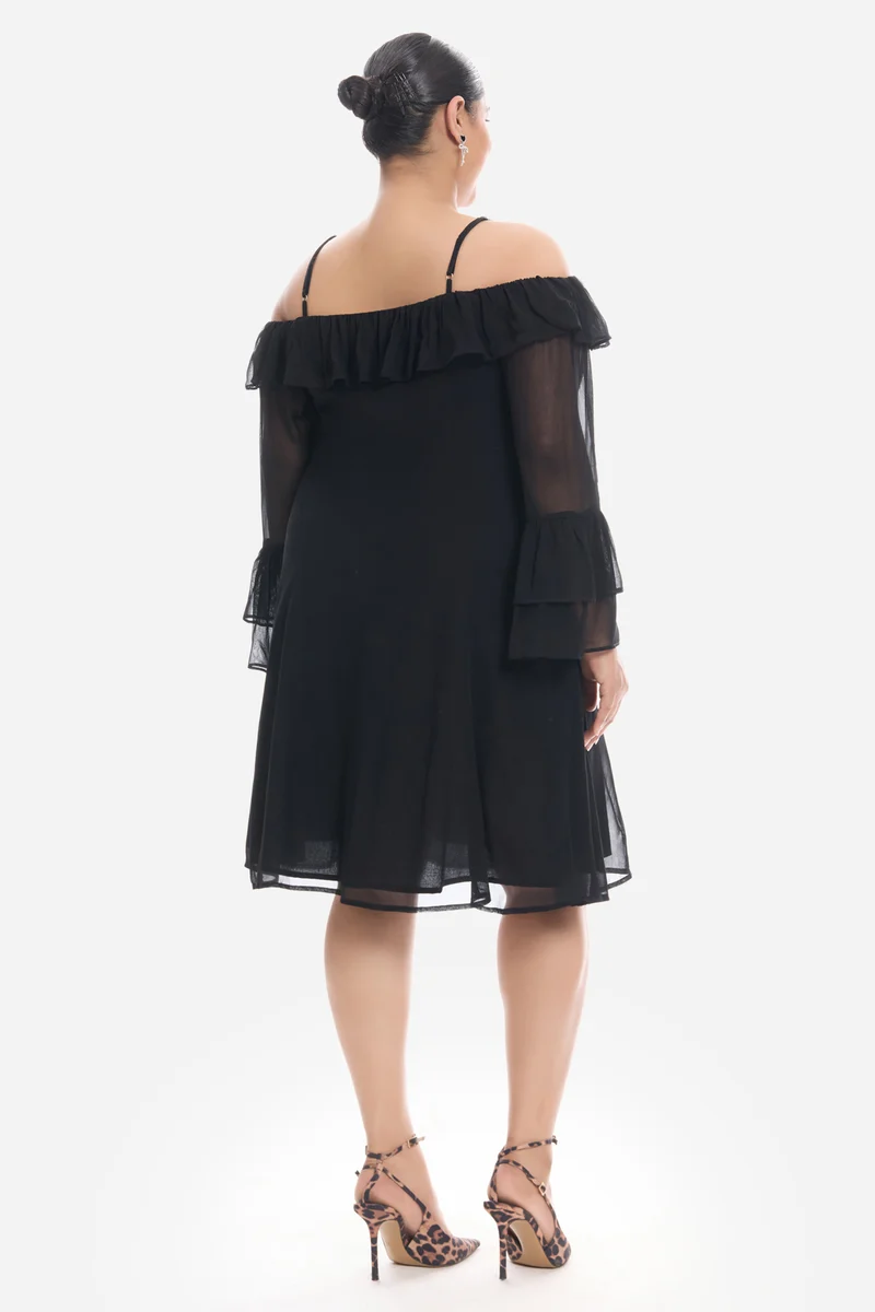 Adnah|Viscose Off-Shoulder Dress