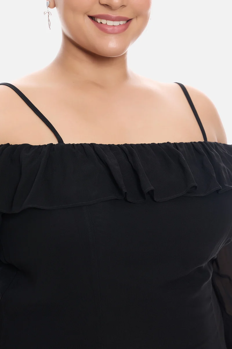 Adnah|Viscose Off-Shoulder Dress