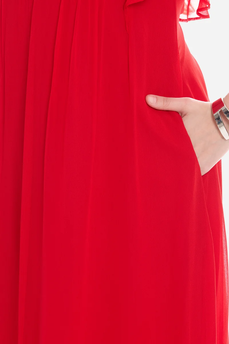 Oldis|100% Viscose Pintuck Tiered Dress