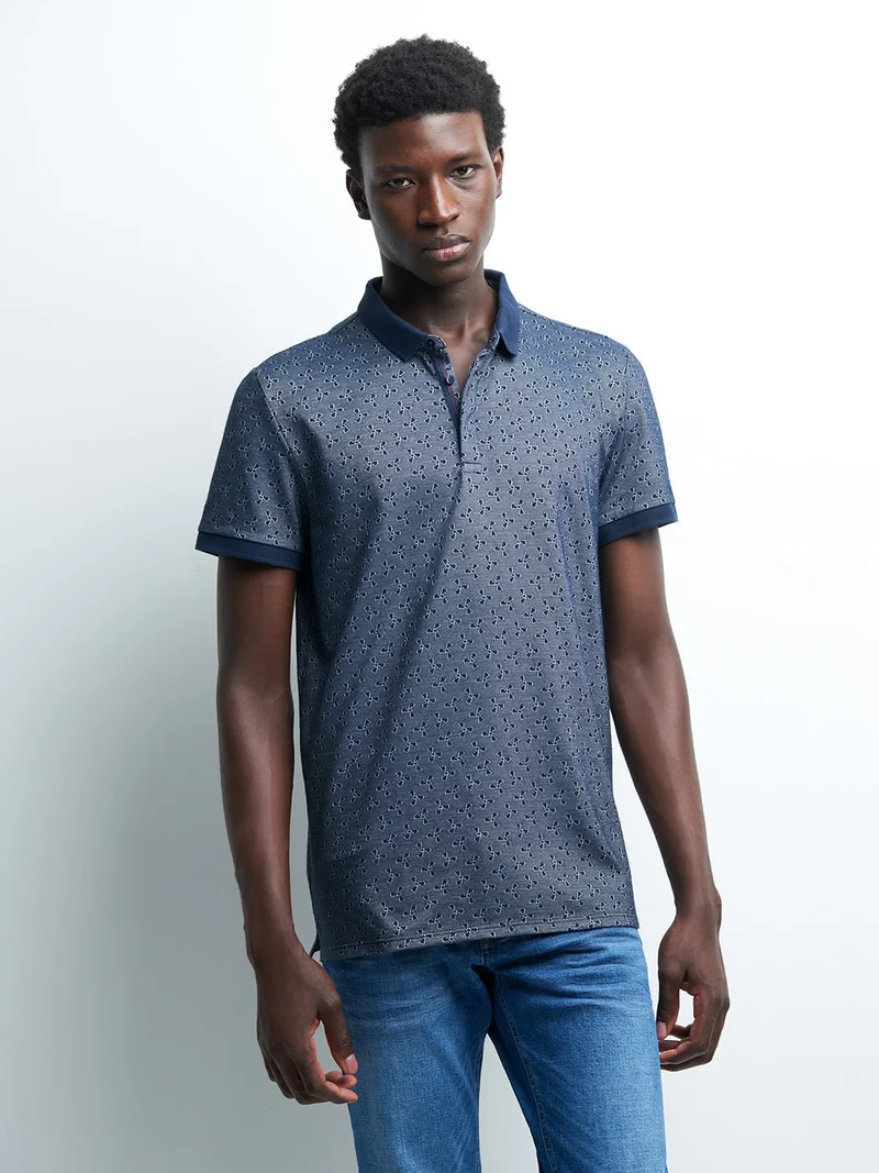 Polo à manches courtes en coton imprimé