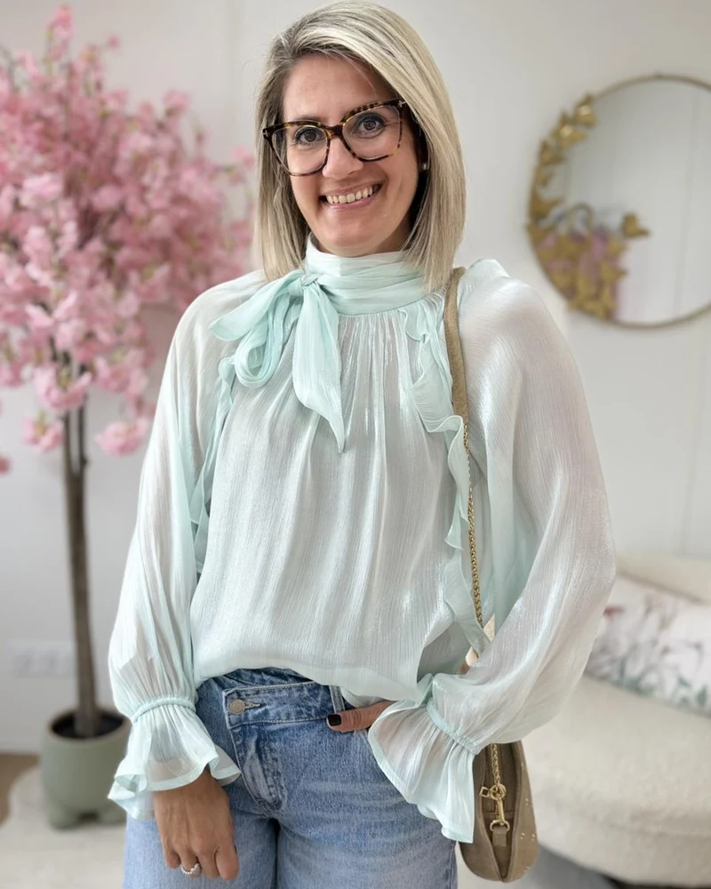 Blouse Cruz vert d eau